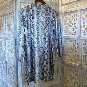 Long sleeve snake print dress